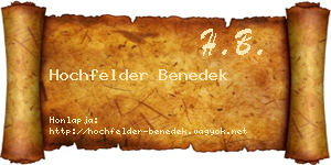 Hochfelder Benedek névjegykártya